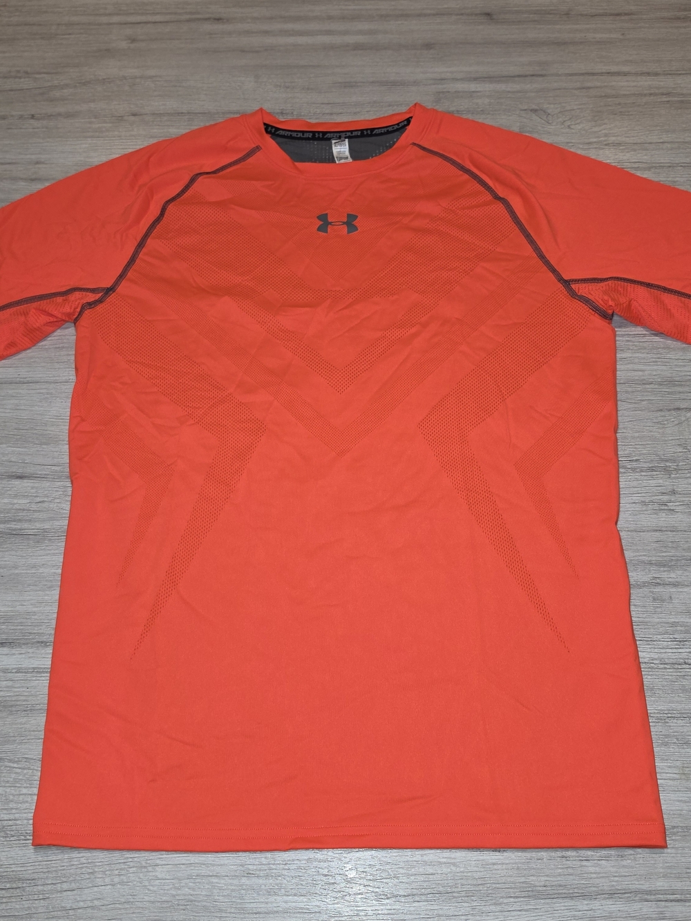 Under Armour Heat Gear Compression Short Sleeve Shirt Men's Orange Size XL